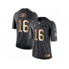 Men's Nike Los Angeles Rams #16 Jared Goff Limited Black Gold Salute to Service NFL Jersey