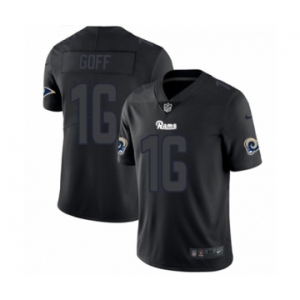 Men's Nike Los Angeles Rams #16 Jared Goff Limited Black Rush Impact NFL Jersey