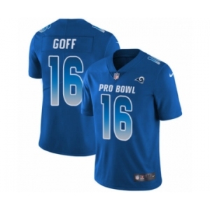 Men's Nike Los Angeles Rams #16 Jared Goff Limited Royal Blue NFC 2019 Pro Bowl NFL Jersey