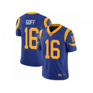 Men's Nike Los Angeles Rams #16 Jared Goff Vapor Untouchable Limited Royal Blue Alternate NFL Jersey