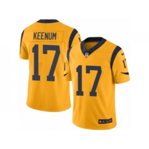 Men's Nike Los Angeles Rams #17 Case Keenum Limited Gold Rush NFL Jersey