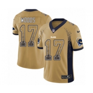 Men's Nike Los Angeles Rams #17 Robert Woods Limited Gold Rush Drift Fashion NFL Jersey