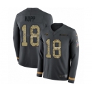 Men's Nike Los Angeles Rams #18 Cooper Kupp Limited Black Salute to Service Therma Long Sleeve NFL Jersey