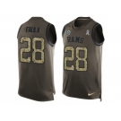 Men's Nike Los Angeles Rams #28 Marshall Faulk Limited Green Salute to Service Tank Top NFL Jersey