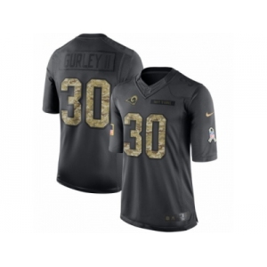 Men's Nike Los Angeles Rams #30 Todd Gurley Limited Black 2016 Salute to Service NFL Jersey