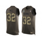 Men's Nike Los Angeles Rams #32 Troy Hill Limited Green Salute to Service Tank Top NFL Jersey