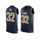 Men's Nike Los Angeles Rams #32 Troy Hill Limited Navy Blue Player Name & Number Tank Top NFL Jersey