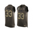 Men's Nike Los Angeles Rams #33 E.J. Gaines Limited Green Salute to Service Tank Top NFL Jersey