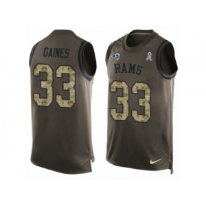 Men's Nike Los Angeles Rams #33 E.J. Gaines Limited Green Salute to Service Tank Top NFL Jersey