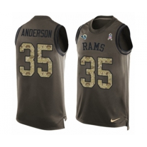 Men's Nike Los Angeles Rams #35 C.J. Anderson Limited Green Salute to Service Tank Top NFL Jersey