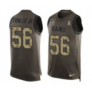 Men's Nike Los Angeles Rams #56 Dante Fowler Jr Limited Green Salute to Service Tank Top NFL Jersey