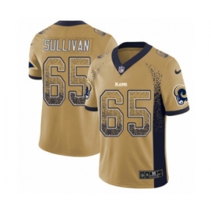 Men's Nike Los Angeles Rams #65 John Sullivan Limited Gold Rush Drift Fashion NFL Jersey