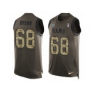 Men's Nike Los Angeles Rams #68 Jamon Brown Limited Green Salute to Service Tank Top NFL Jersey