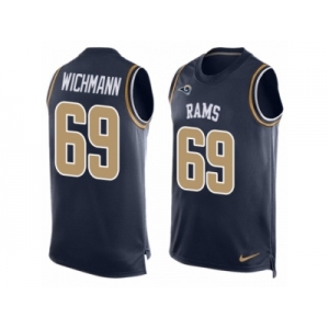 Men's Nike Los Angeles Rams #69 Cody Wichmann Limited Navy Blue Player Name & Number Tank Top NFL Jersey