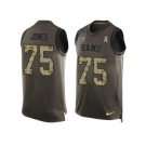 Men's Nike Los Angeles Rams #75 Deacon Jones Limited Green Salute to Service Tank Top NFL Jersey