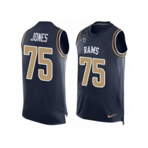 Men's Nike Los Angeles Rams #75 Deacon Jones Limited Navy Blue Player Name & Number Tank Top NFL Jersey