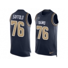 Men's Nike Los Angeles Rams #76 Rodger Saffold Limited Navy Blue Player Name & Number Tank Top NFL Jersey