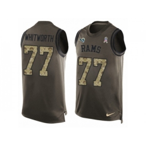 Men's Nike Los Angeles Rams #77 Andrew Whitworth Limited Green Salute to Service Tank Top NFL Jersey