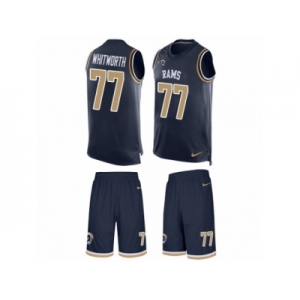 Men's Nike Los Angeles Rams #77 Andrew Whitworth Limited Navy Blue Tank Top Suit NFL Jersey