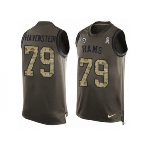 Men's Nike Los Angeles Rams #79 Rob Havenstein Limited Green Salute to Service Tank Top NFL Jersey