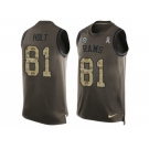 Men's Nike Los Angeles Rams #81 Torry Holt Limited Green Salute to Service Tank Top NFL Jersey