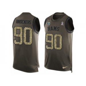 Men's Nike Los Angeles Rams #90 Michael Brockers Limited Green Salute to Service Tank Top NFL Jersey