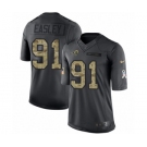 Men's Nike Los Angeles Rams #91 Dominique Easley Limited Black 2016 Salute to Service NFL Jersey