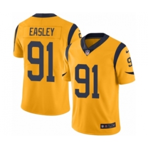 Men's Nike Los Angeles Rams #91 Dominique Easley Limited Gold Rush Vapor Untouchable NFL Jersey
