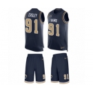 Men's Nike Los Angeles Rams #91 Dominique Easley Limited Navy Blue Tank Top Suit NFL Jersey