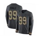 Men's Nike Los Angeles Rams #99 Aaron Donald Limited Black Salute to Service Therma Long Sleeve NFL Jersey