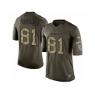 Men's Nike New England Patriots #81 Clay Harbor Limited Green Salute to Service NFL Jersey