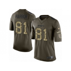 Men's Nike New England Patriots #81 Clay Harbor Limited Green Salute to Service NFL Jersey