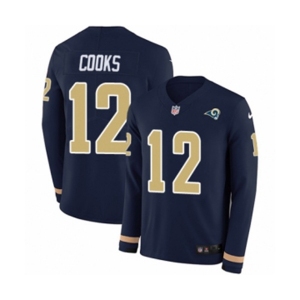 Nike Los Angeles Rams #12 Brandin Cooks Limited Navy Blue Therma Long Sleeve NFL Jersey