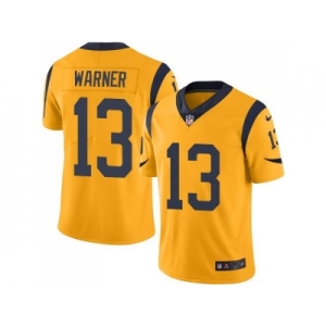 Nike Los Angeles Rams #13 Kurt Warner Gold Men's Stitched NFL Limited Rush Jersey