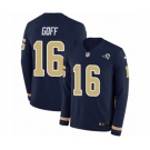 Nike Los Angeles Rams #16 Jared Goff Limited Navy Blue Therma Long Sleeve NFL Jersey