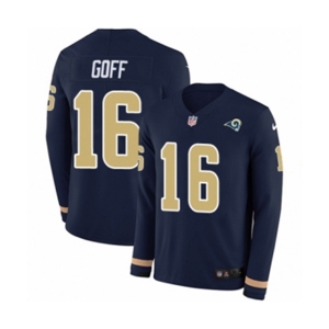 Nike Los Angeles Rams #16 Jared Goff Limited Navy Blue Therma Long Sleeve NFL Jersey