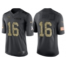 Nike Los Angeles Rams #16 Jared Goff Men's Stitched Black NFL Salute to Service Limited Jerseys