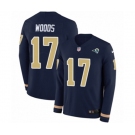 Nike Los Angeles Rams #17 Robert Woods Limited Navy Blue Therma Long Sleeve NFL Jersey