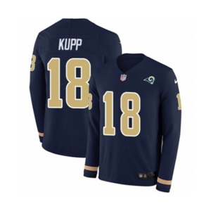 Nike Los Angeles Rams #18 Cooper Kupp Limited Navy Blue Therma Long Sleeve NFL Jersey