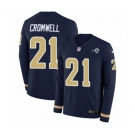 Nike Los Angeles Rams #21 Nolan Cromwell Limited Navy Blue Therma Long Sleeve NFL Jersey