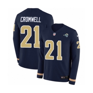 Nike Los Angeles Rams #21 Nolan Cromwell Limited Navy Blue Therma Long Sleeve NFL Jersey