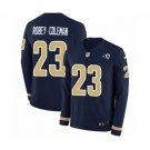 Nike Los Angeles Rams #23 Nickell Robey-Coleman Limited Navy Blue Therma Long Sleeve NFL Jersey