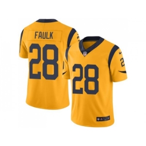 Nike Los Angeles Rams #28 Marshall Faulk Gold Men's Stitched NFL Limited Rush Jersey