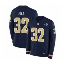 Nike Los Angeles Rams #32 Troy Hill Limited Navy Blue Therma Long Sleeve NFL Jersey