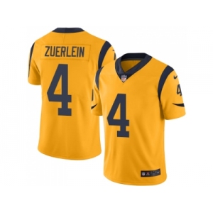 Nike Los Angeles Rams #4 Greg Zuerlein Gold Men Stitched NFL Limited Rush Jersey