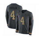 Nike Los Angeles Rams #4 Greg Zuerlein Limited Black Salute to Service Therma Long Sleeve NFL Jersey