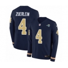 Nike Los Angeles Rams #4 Greg Zuerlein Limited Navy Blue Therma Long Sleeve NFL Jersey