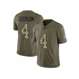 Nike Los Angeles Rams #4 Greg Zuerlein Olive Camo Men Stitched NFL Limited 2017 Salute To Service Jersey