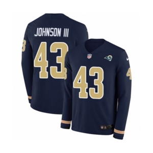 Nike Los Angeles Rams #43 John Johnson Limited Navy Blue Therma Long Sleeve NFL Jersey