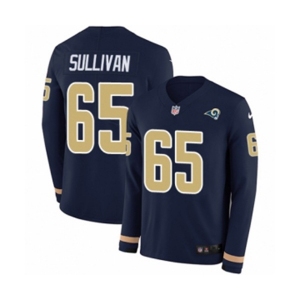 Nike Los Angeles Rams #65 John Sullivan Limited Navy Blue Therma Long Sleeve NFL Jersey